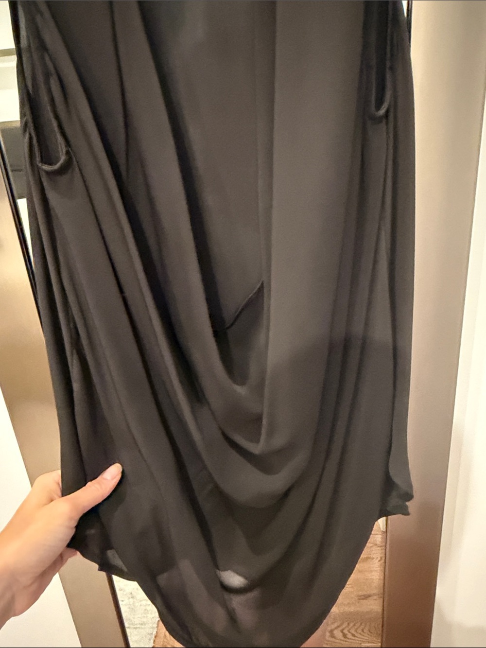 Haute Hippie Dark Brown Sheer Layered Sleeveless Blouse with Open Back - Picture 5 of 7
